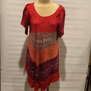 Greater Good red tunic/dress with elephant motif